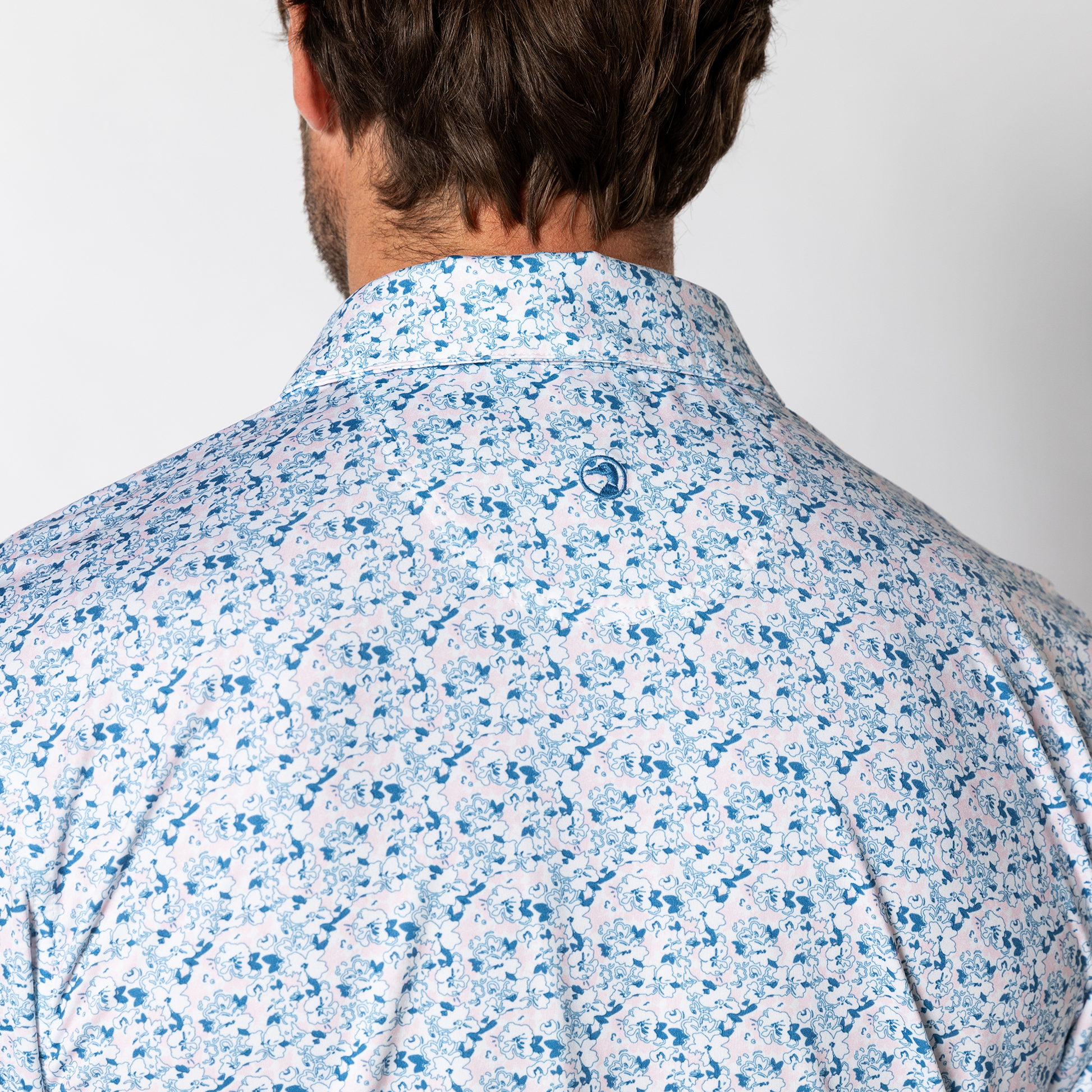 Duck Head Long Drive Performance Polo - Canopy Floral - Pastel Pink