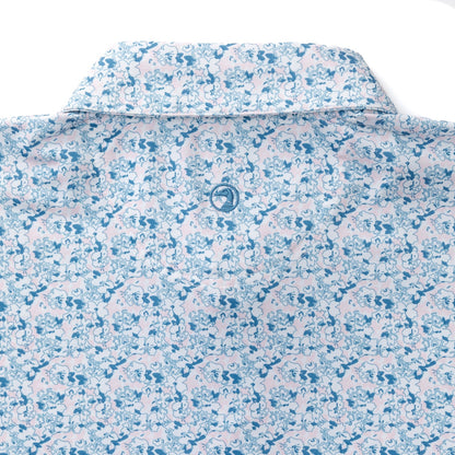Duck Head Long Drive Performance Polo - Canopy Floral - Pastel Pink