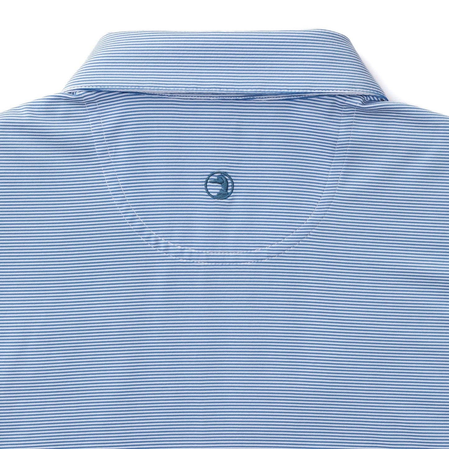 Duck Head Long Drive Performance Polo - Blane Stripe - Lake Blue