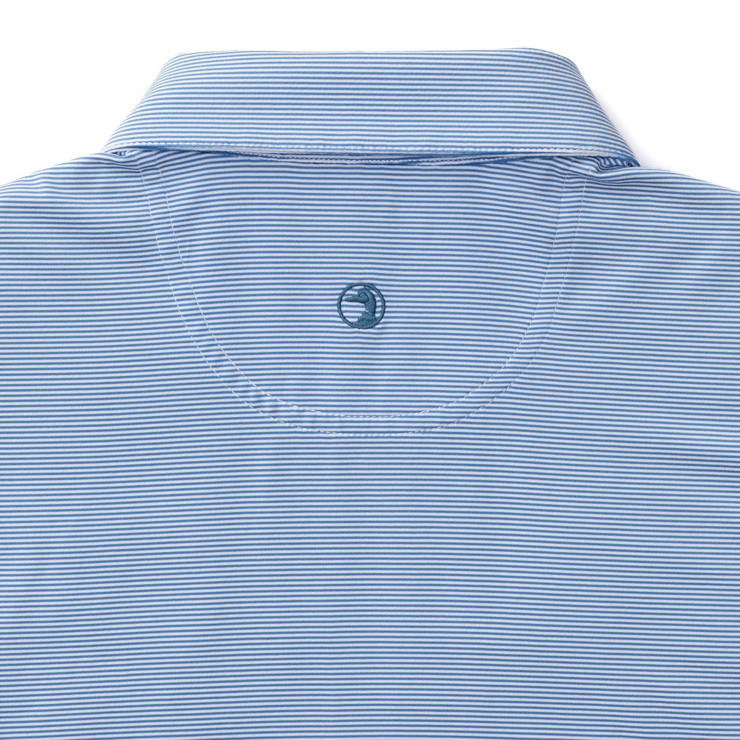 Duck Head Long Drive Performance Polo - Blane Stripe - Lake Blue
