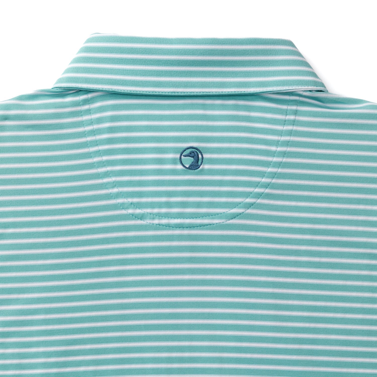 Duck Head Long Drive Performance Polo - Davis Stripe - Marine Blue