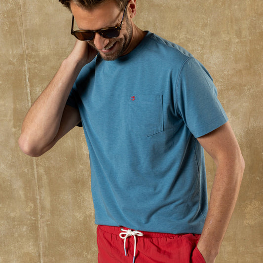 Duck Head Windward Performance T-Shirt - Sunwashed Blue Heather