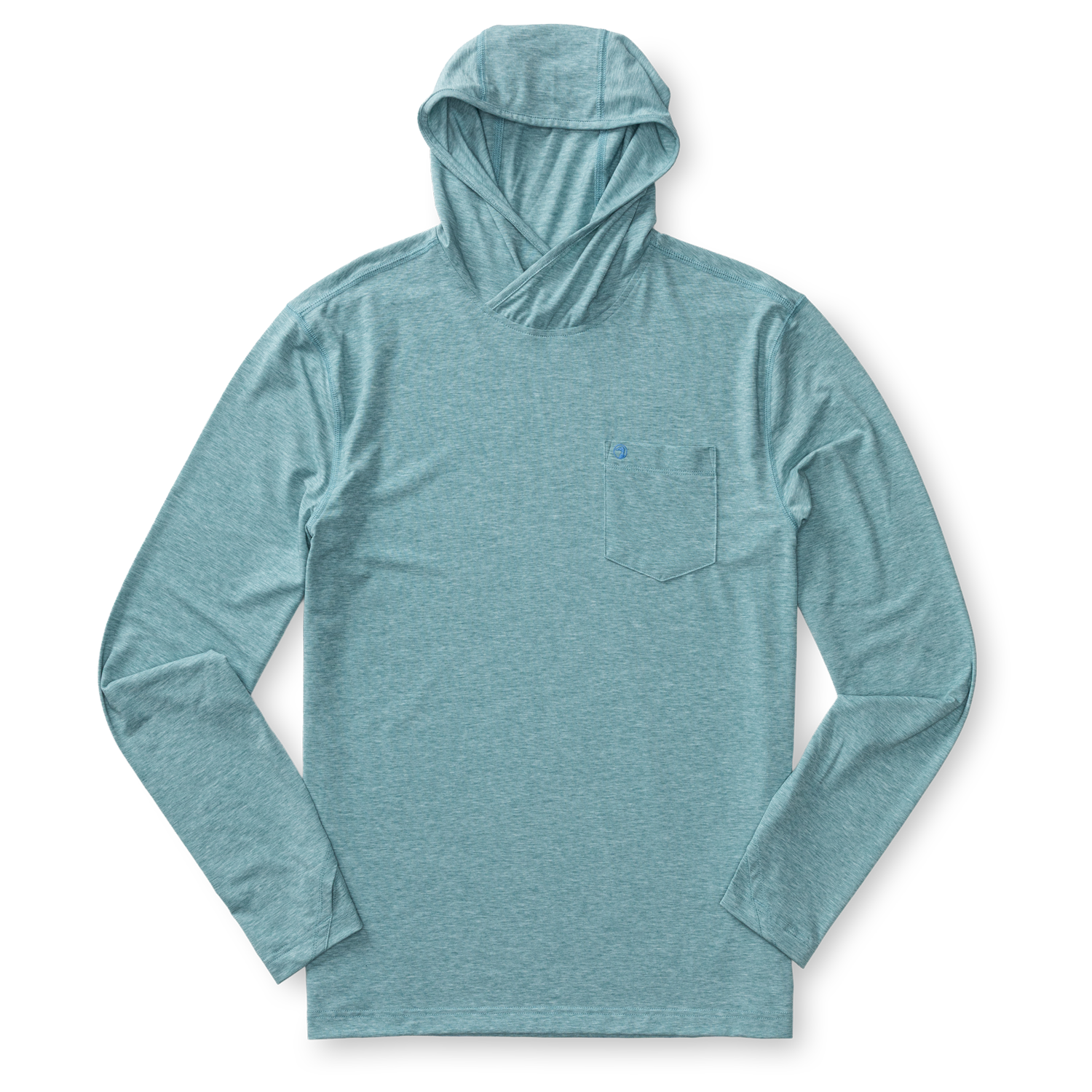 Duck Head Windward Performance Hooded T-Shirt - Midnight Teal Heather