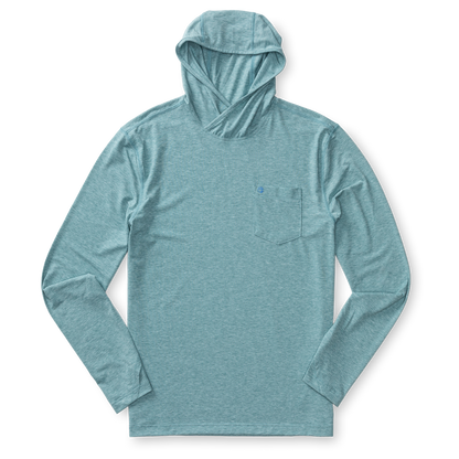 Duck Head Windward Performance Hooded T-Shirt - Midnight Teal Heather