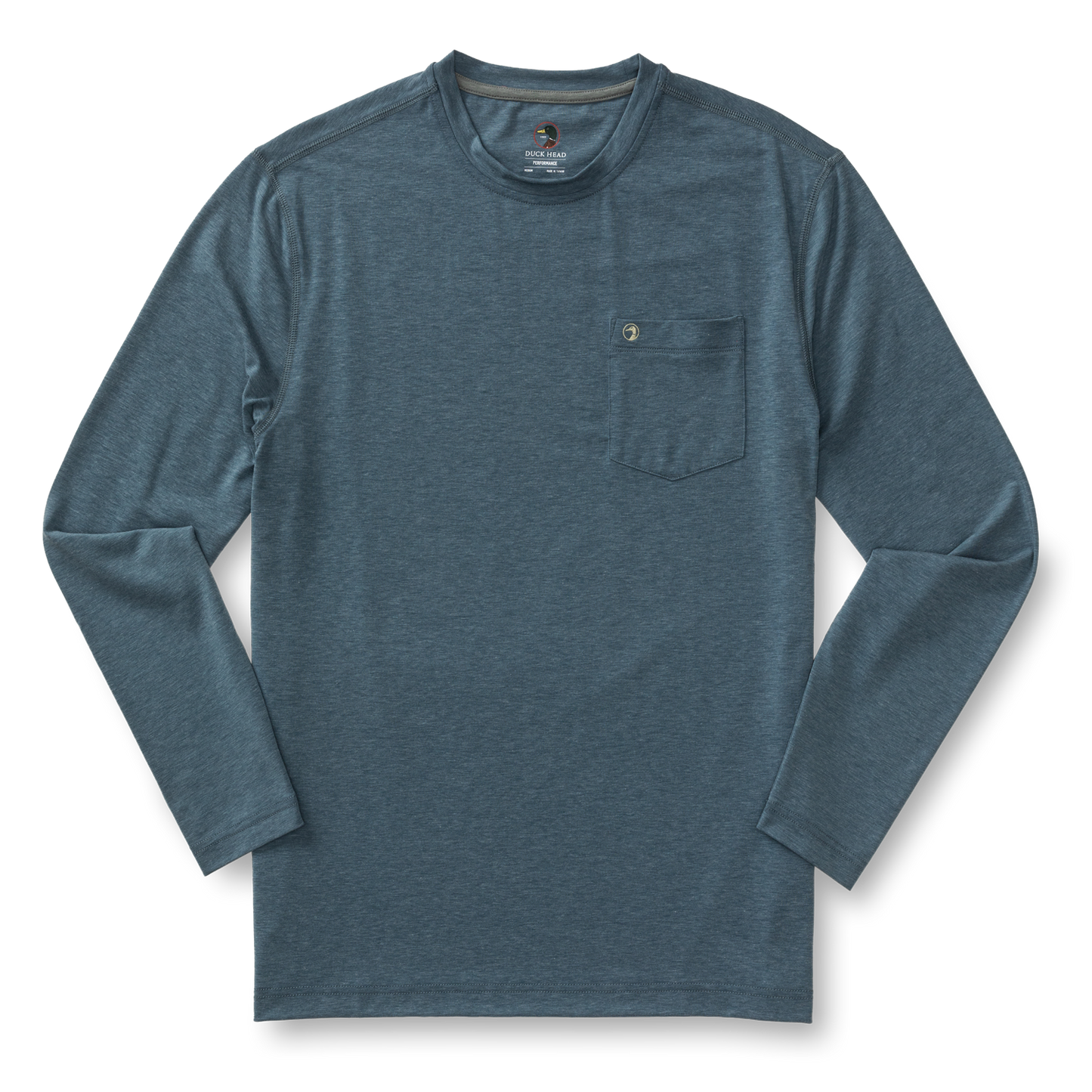 Duck Head Windward Long Sleeve Performance T-Shirt - Orion Blue Heather