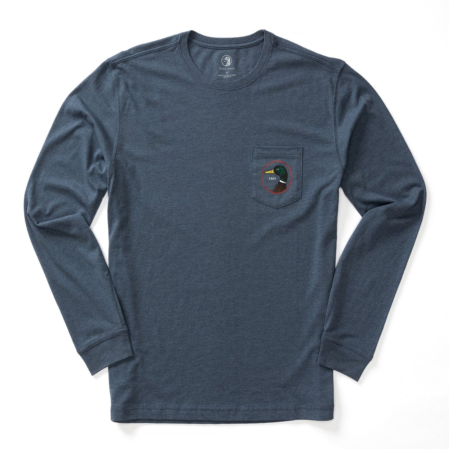 Duck Head Logo Long Sleeve T-Shirt - Heather Navy