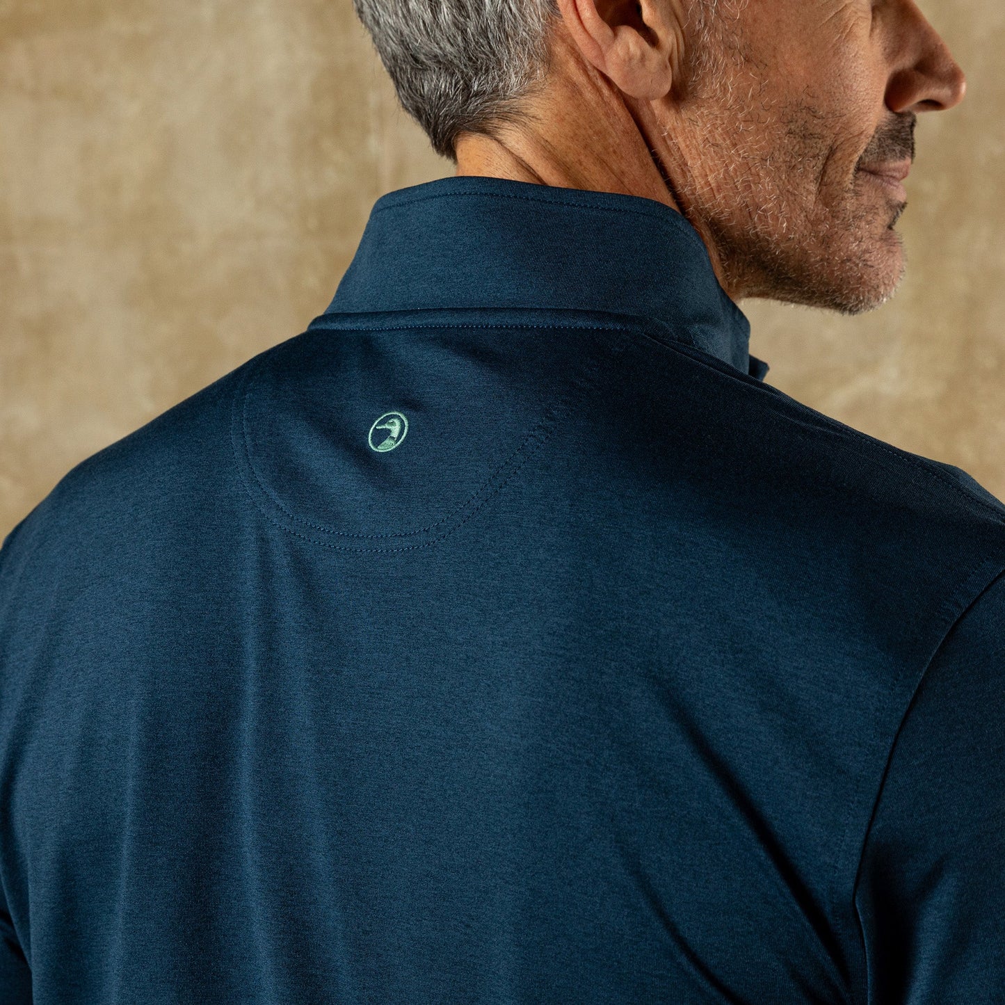 Duck Head Long Drive Performance 1/4 Zip Pullover - Mallard Blue Heather