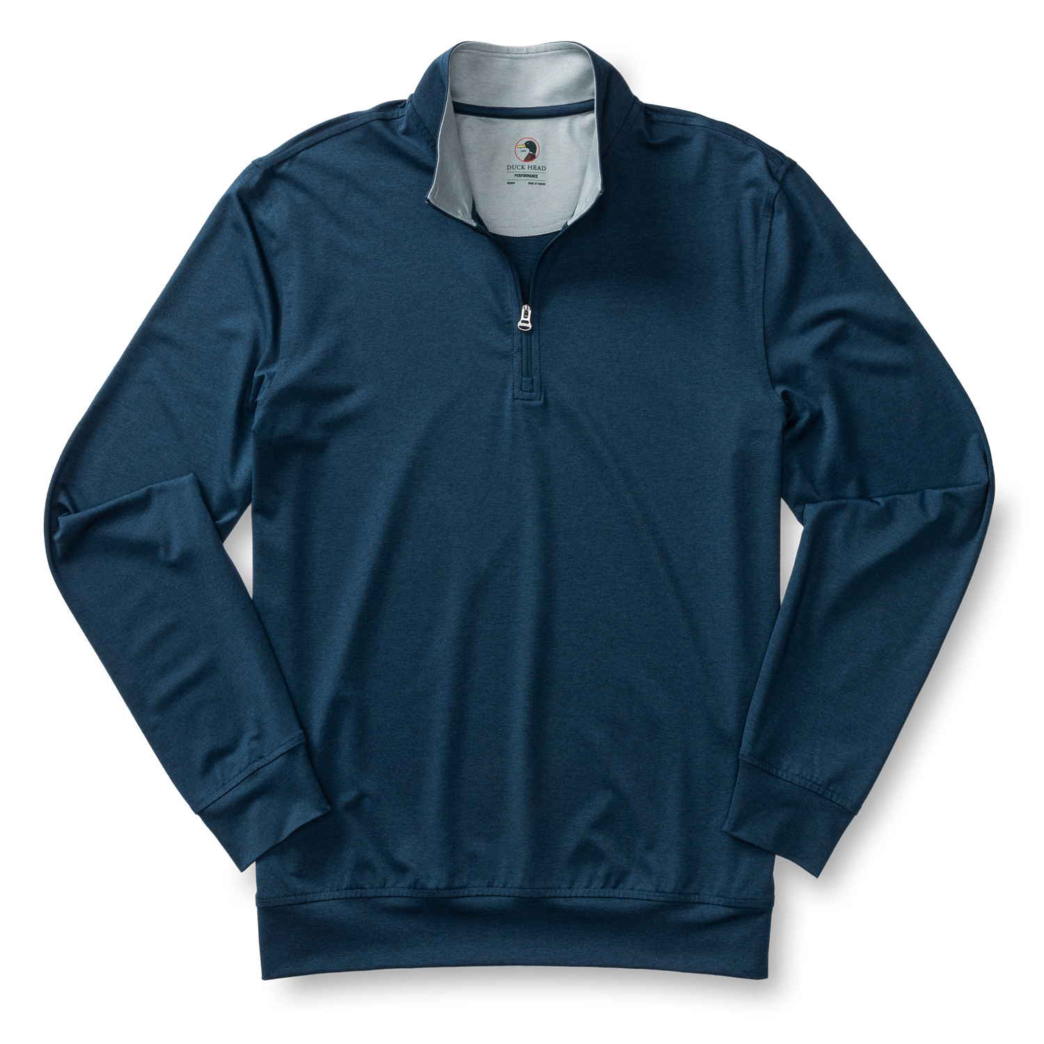 Duck Head Long Drive Performance 1/4 Zip Pullover - Mallard Blue Heather