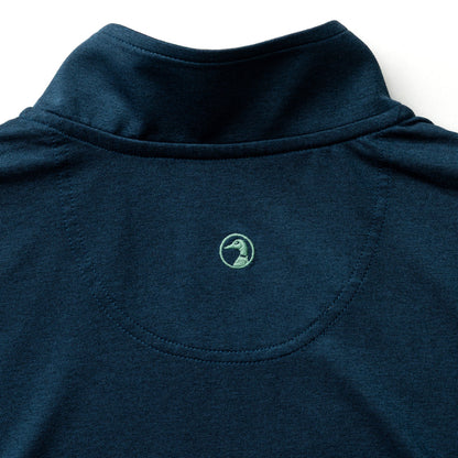 Duck Head Long Drive Performance 1/4 Zip Pullover - Mallard Blue Heather
