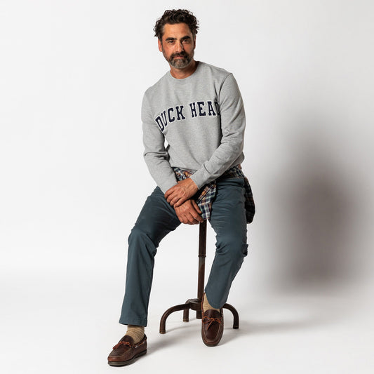 Duck Head Applique Crewneck Sweatshirt - Heather Grey