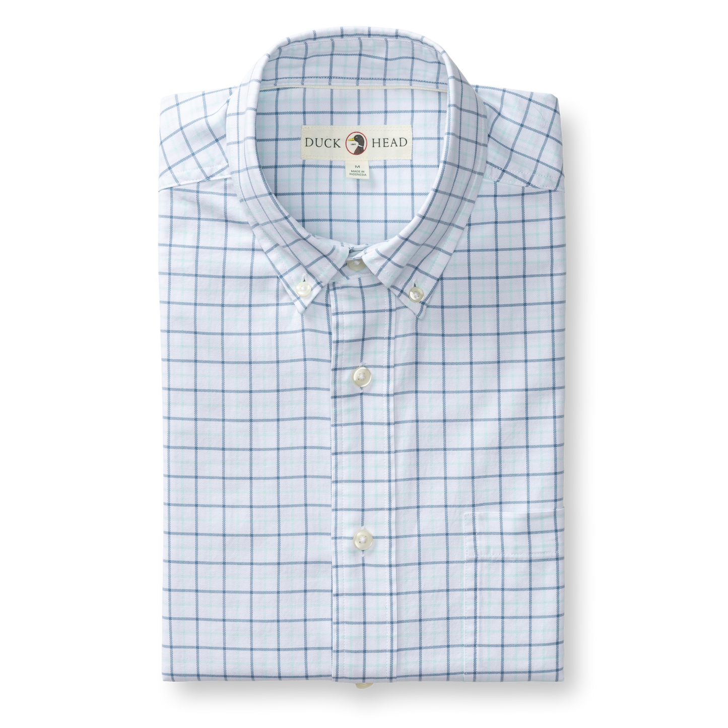 Duck Head Cotton Oxford Sport Shirt - Kline Plaid - Sunwashed Blue