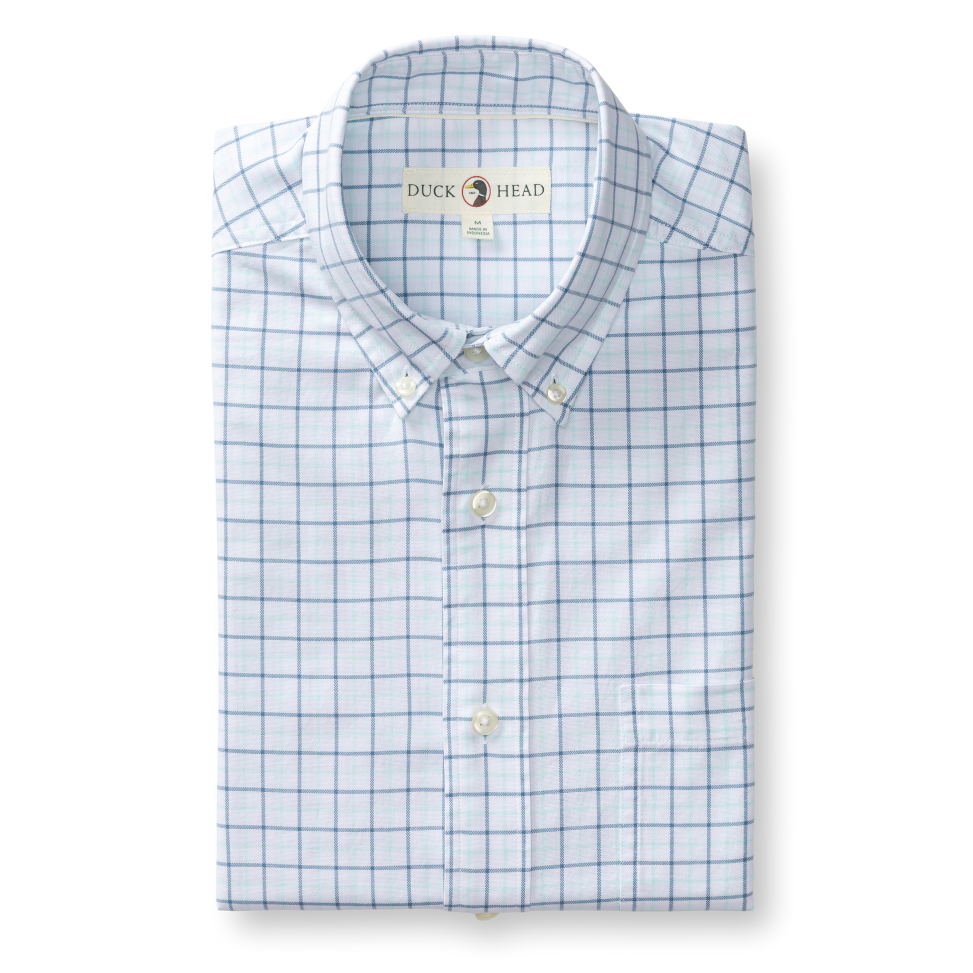 Duck Head Cotton Oxford Sport Shirt - Kline Plaid - Sunwashed Blue