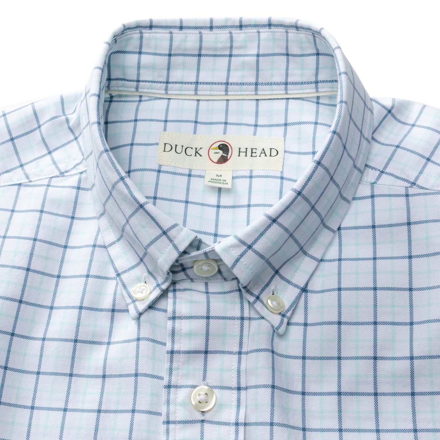 Duck Head Cotton Oxford Sport Shirt - Kline Plaid - Sunwashed Blue