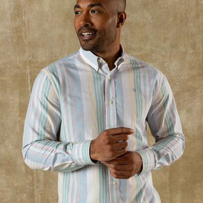 Duck Head Cotton Oxford Sport Shirt - Prescott Stripe - Multi