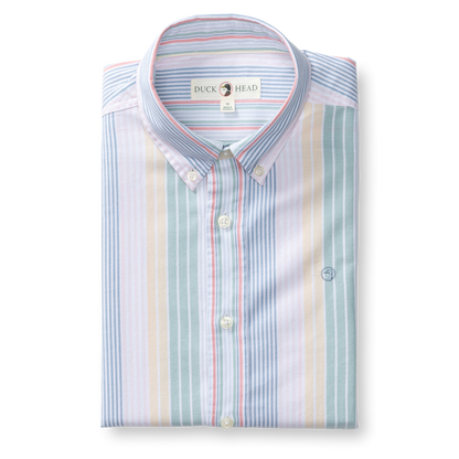 Duck Head Cotton Oxford Sport Shirt - Prescott Stripe - Multi