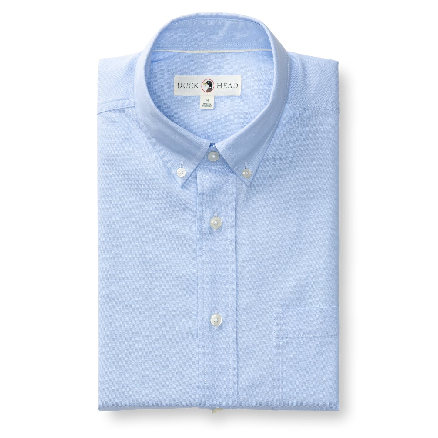 Duck Head Cotton Oxford Sport Shirt - Morris Solid - Serenity Blue