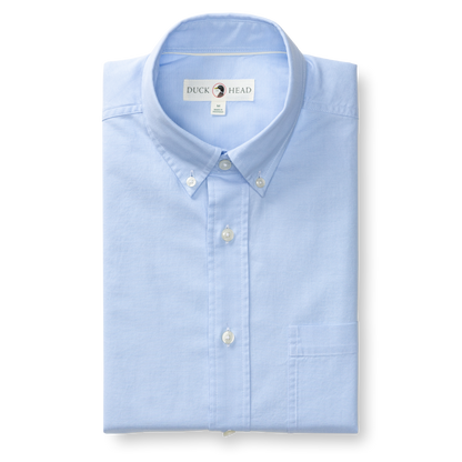 Duck Head Cotton Oxford Sport Shirt - Morris Solid - Serenity Blue