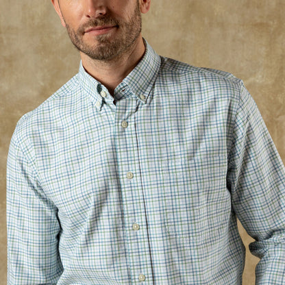 Duck Head Cotton Oxford Sport Shirt - Cooke Plaid - Aspen Green