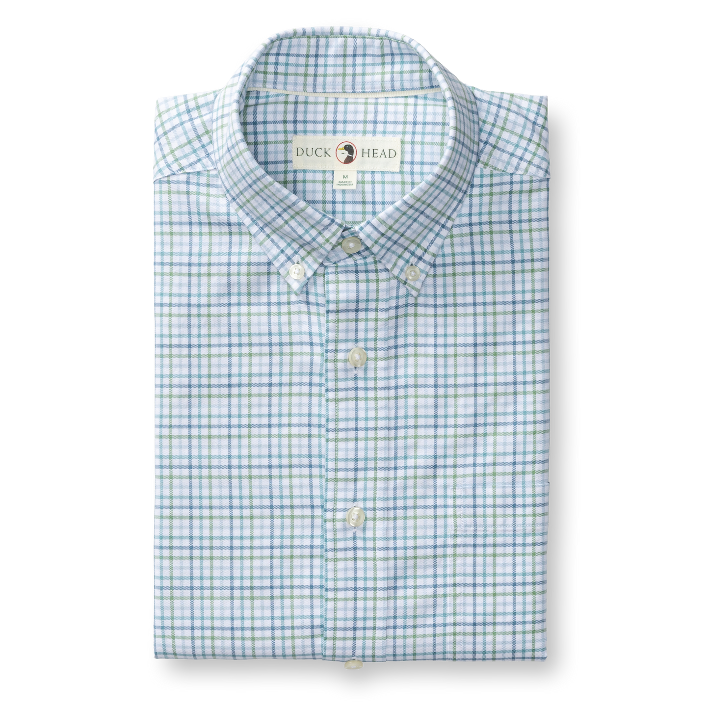 Duck Head Cotton Oxford Sport Shirt - Cooke Plaid - Aspen Green