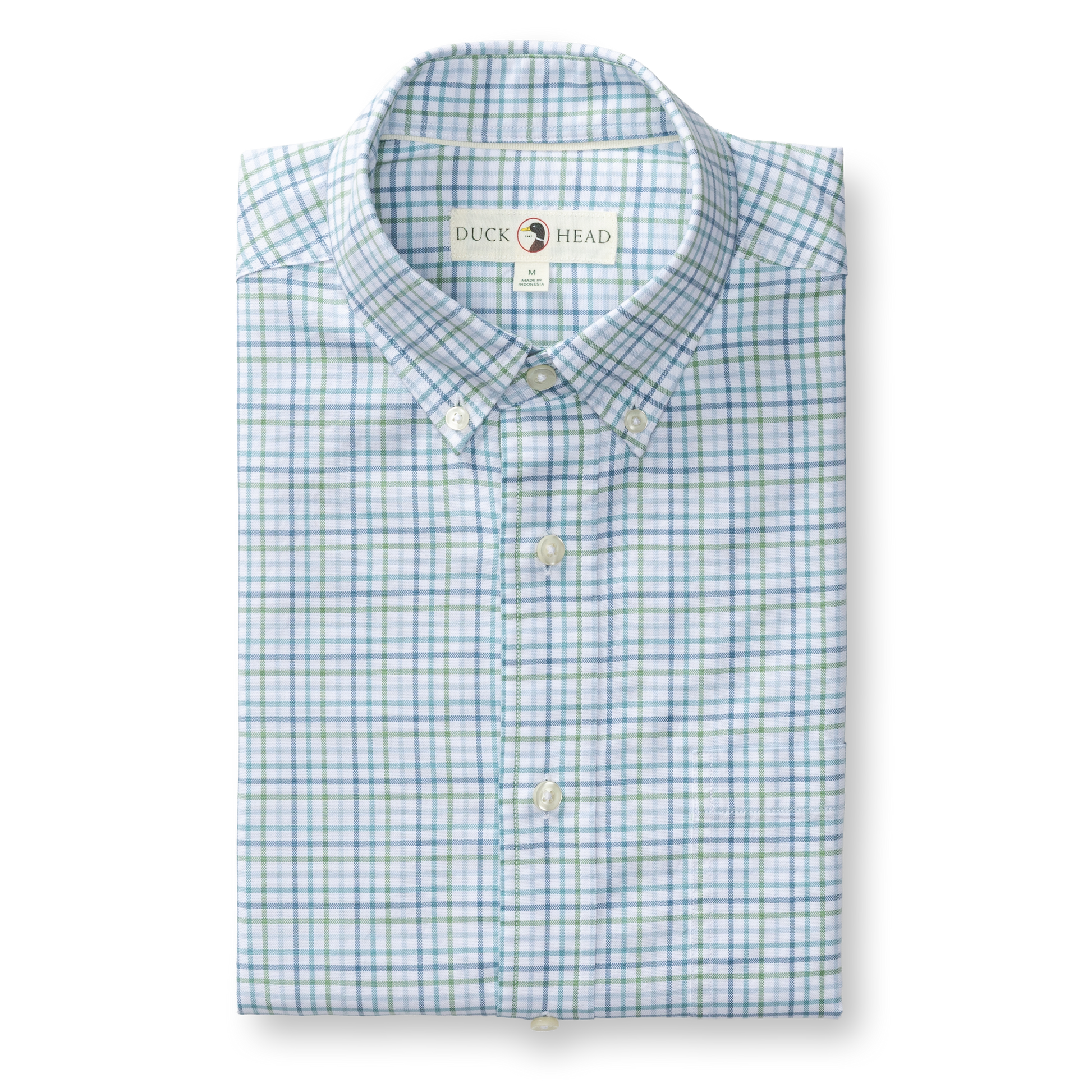 Duck Head Cotton Oxford Sport Shirt - Cooke Plaid - Aspen Green