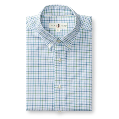 Duck Head Cotton Oxford Sport Shirt - Cooke Plaid - Aspen Green
