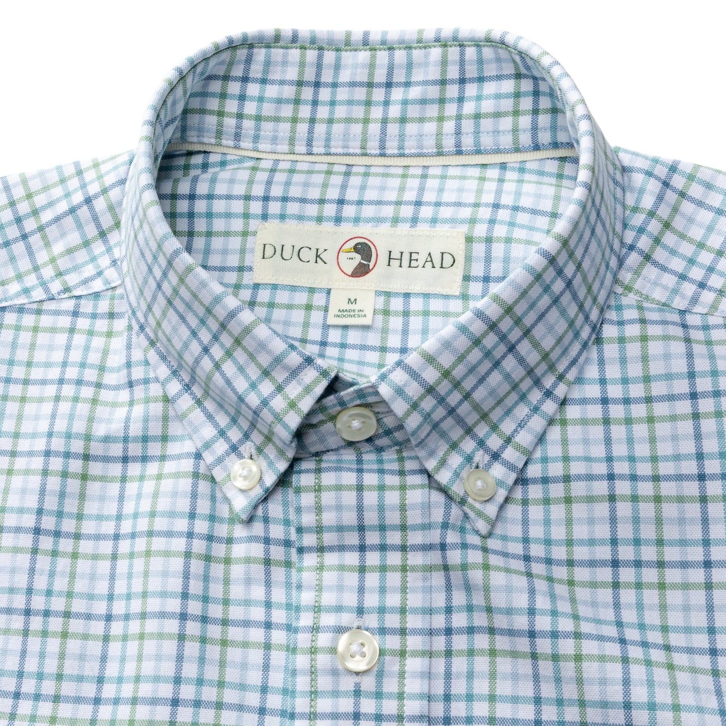 Duck Head Cotton Oxford Sport Shirt - Cooke Plaid - Aspen Green