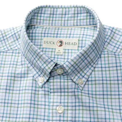 Duck Head Cotton Oxford Sport Shirt - Cooke Plaid - Aspen Green