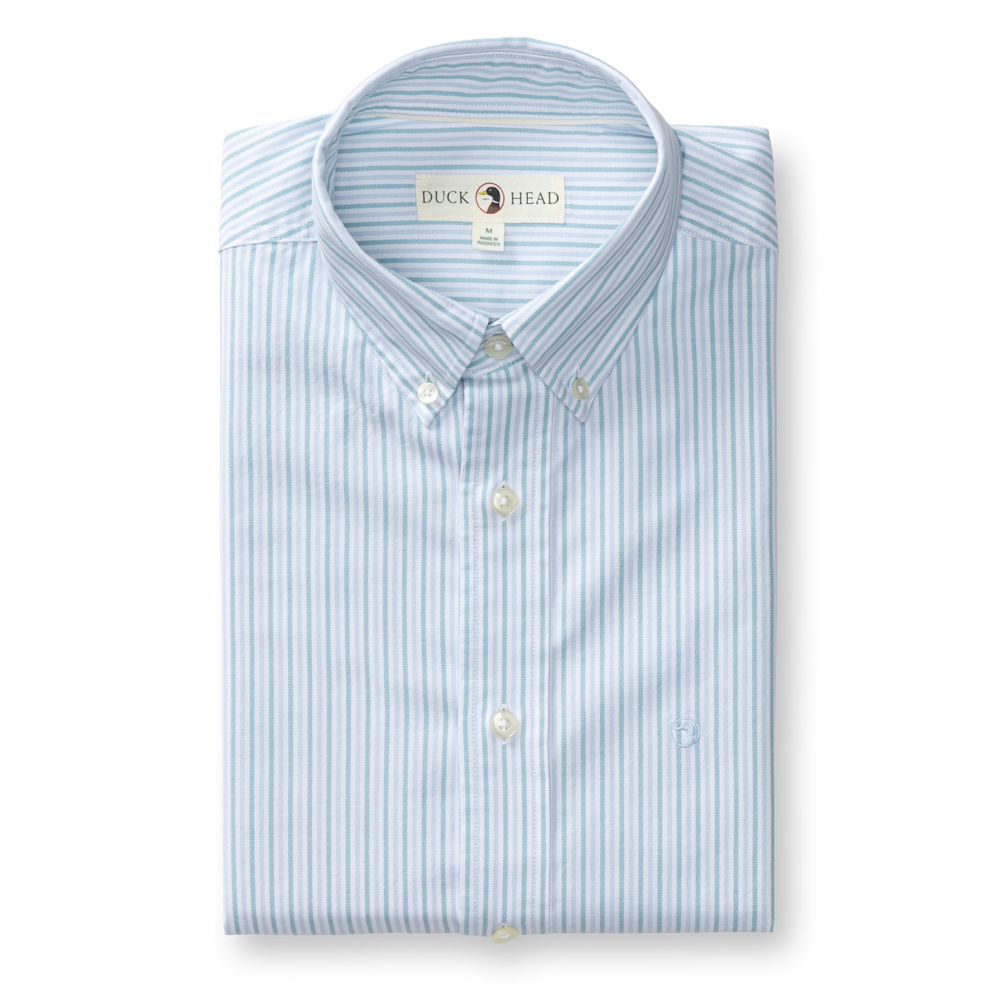 Duck Head Cotton Oxford Sport Shirt - Collins Stripe - Lake Blue