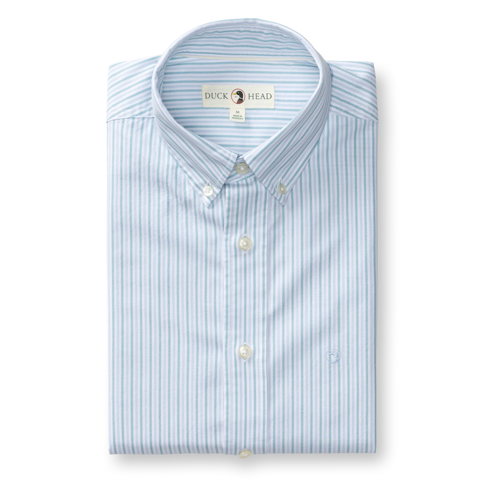 Duck Head Cotton Oxford Sport Shirt - Collins Stripe - Lake Blue