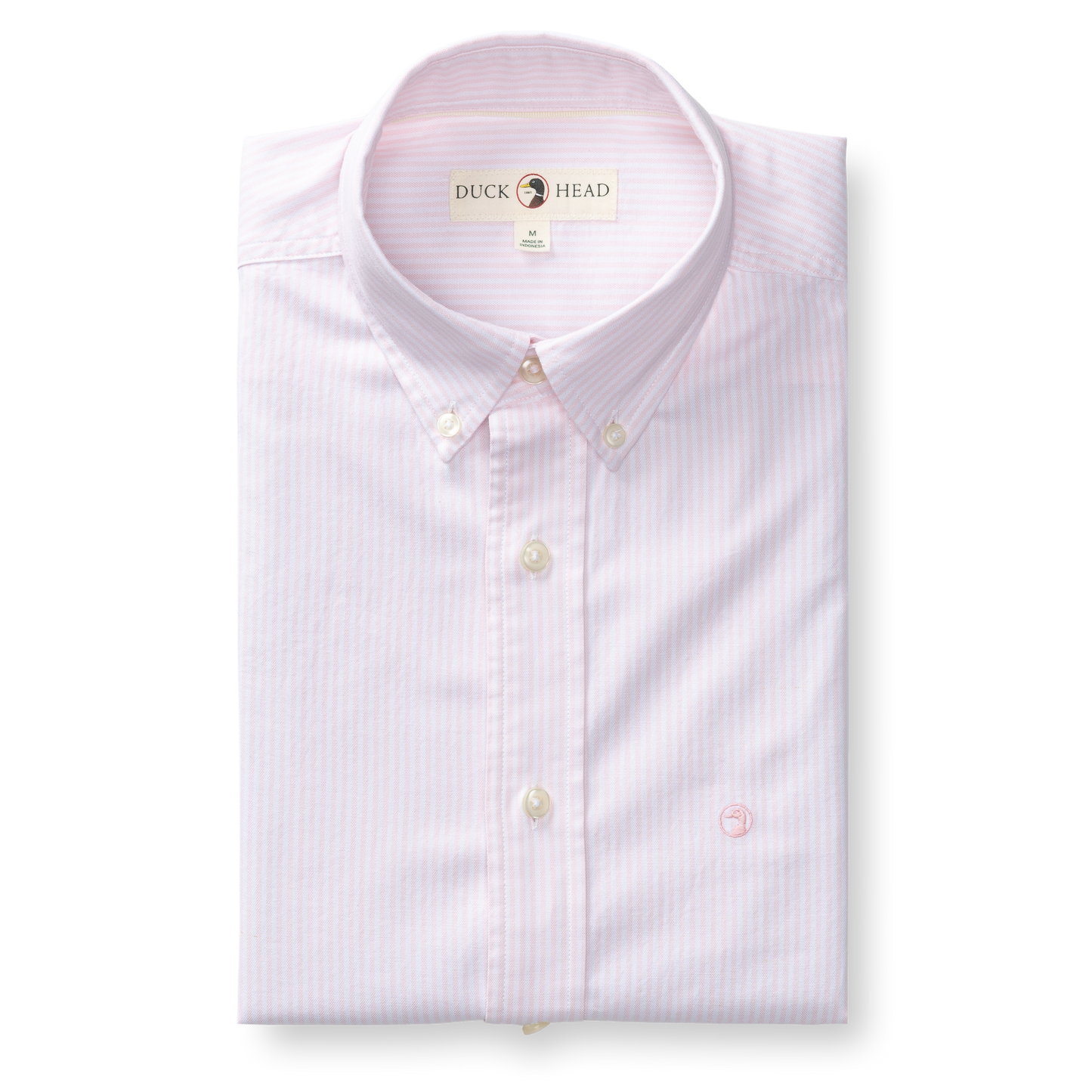 Duck Head Cotton Oxford Sport Shirt - Collins Stripe - Pale Pink