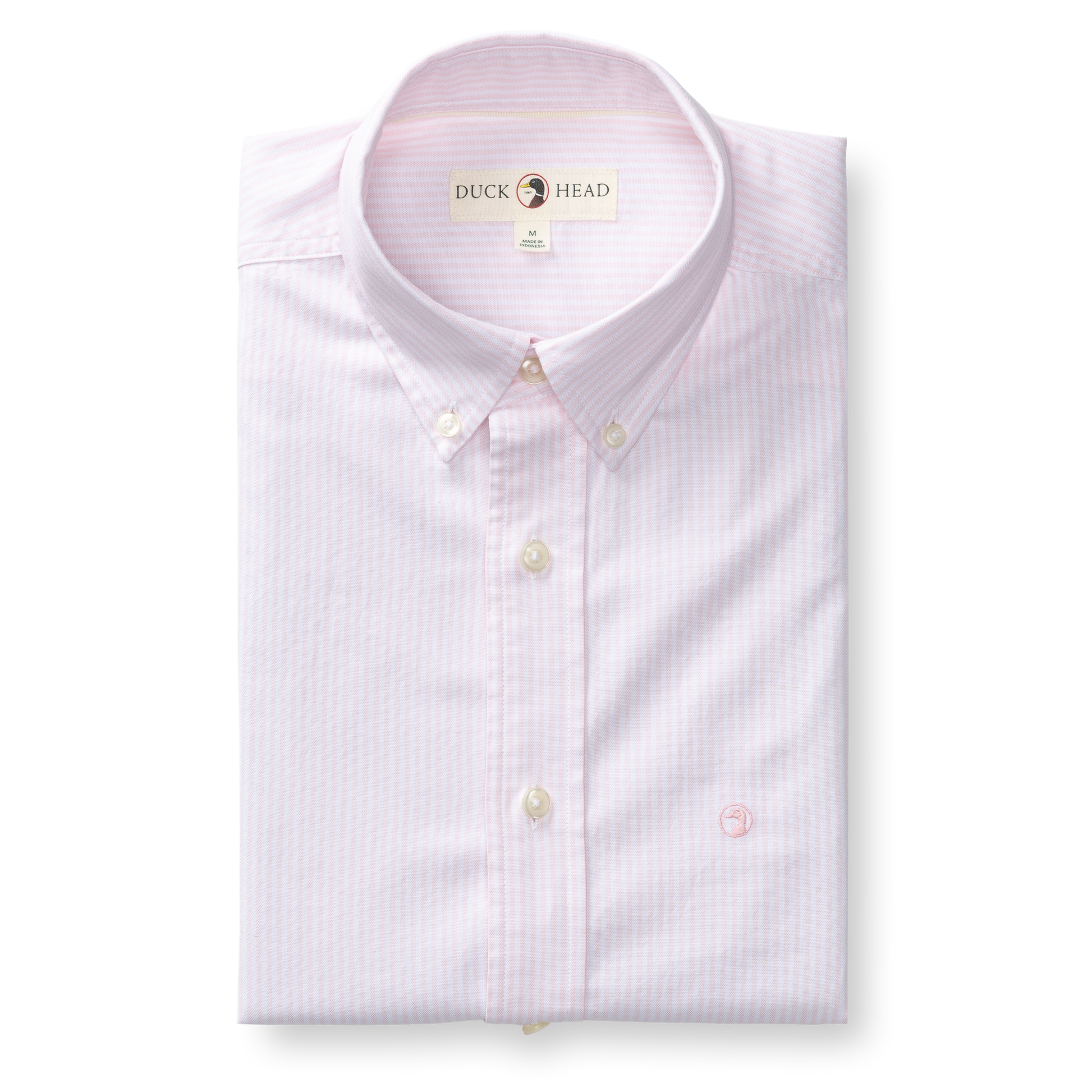 Duck Head Cotton Oxford Sport Shirt - Collins Stripe - Pale Pink
