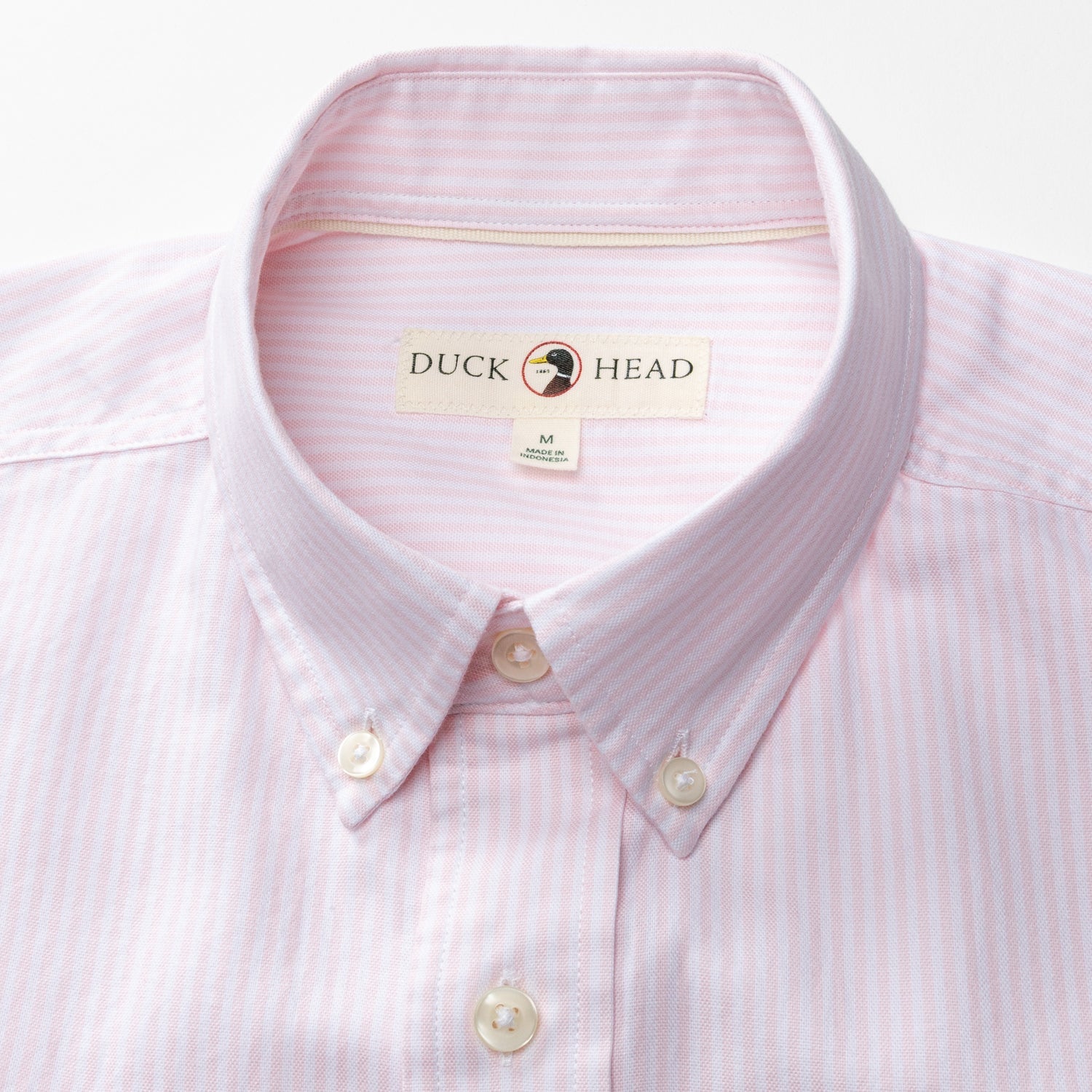 Duck Head Cotton Oxford Sport Shirt - Collins Stripe - Pale Pink