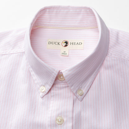 Duck Head Cotton Oxford Sport Shirt - Collins Stripe - Pale Pink