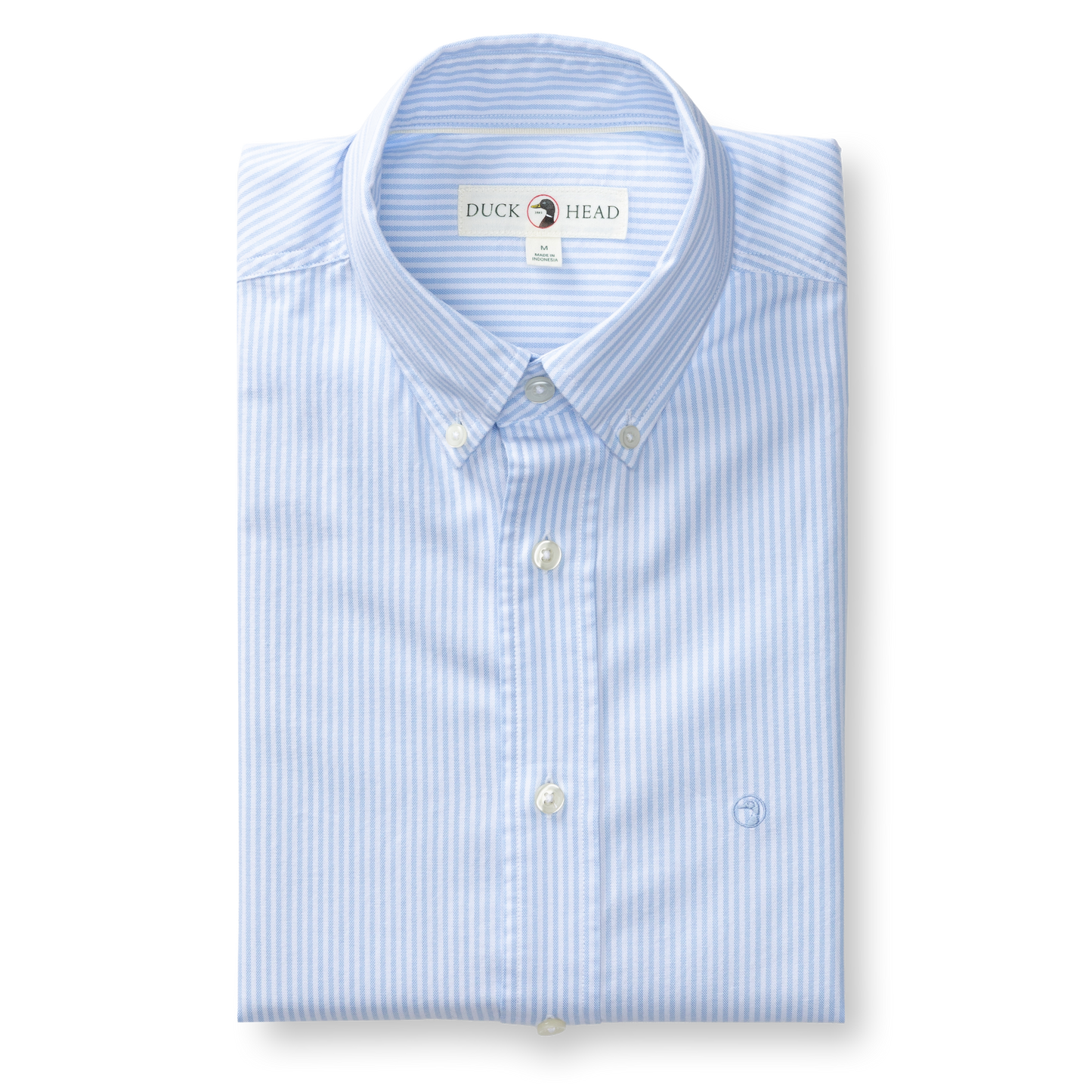 Duck Head Cotton Oxford Sport Shirt - Collins Stripe - Serenity Blue