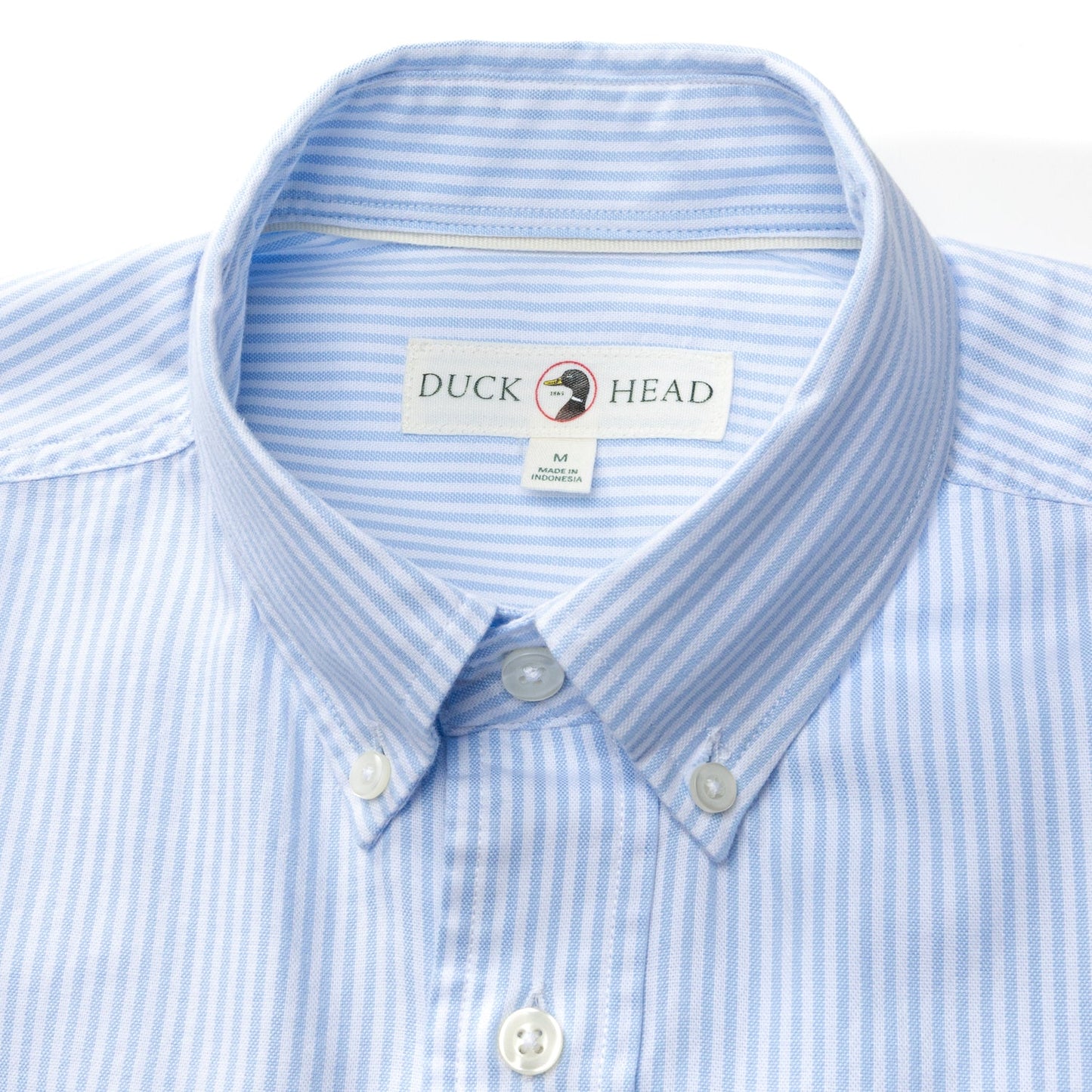 Duck Head Cotton Oxford Sport Shirt - Collins Stripe - Serenity Blue