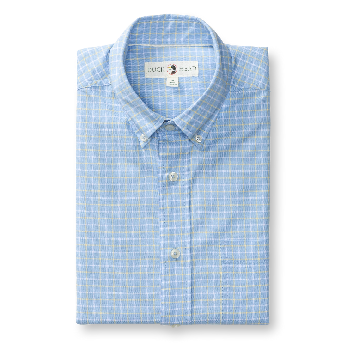 Duck Head Cotton Oxford Sport Shirt - Kline Plaid - Serenity Blue
