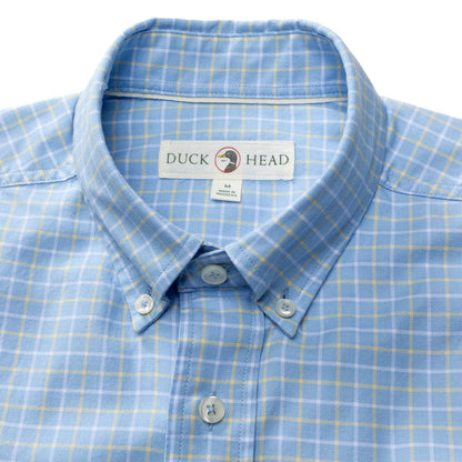 Duck Head Cotton Oxford Sport Shirt - Kline Plaid - Serenity Blue