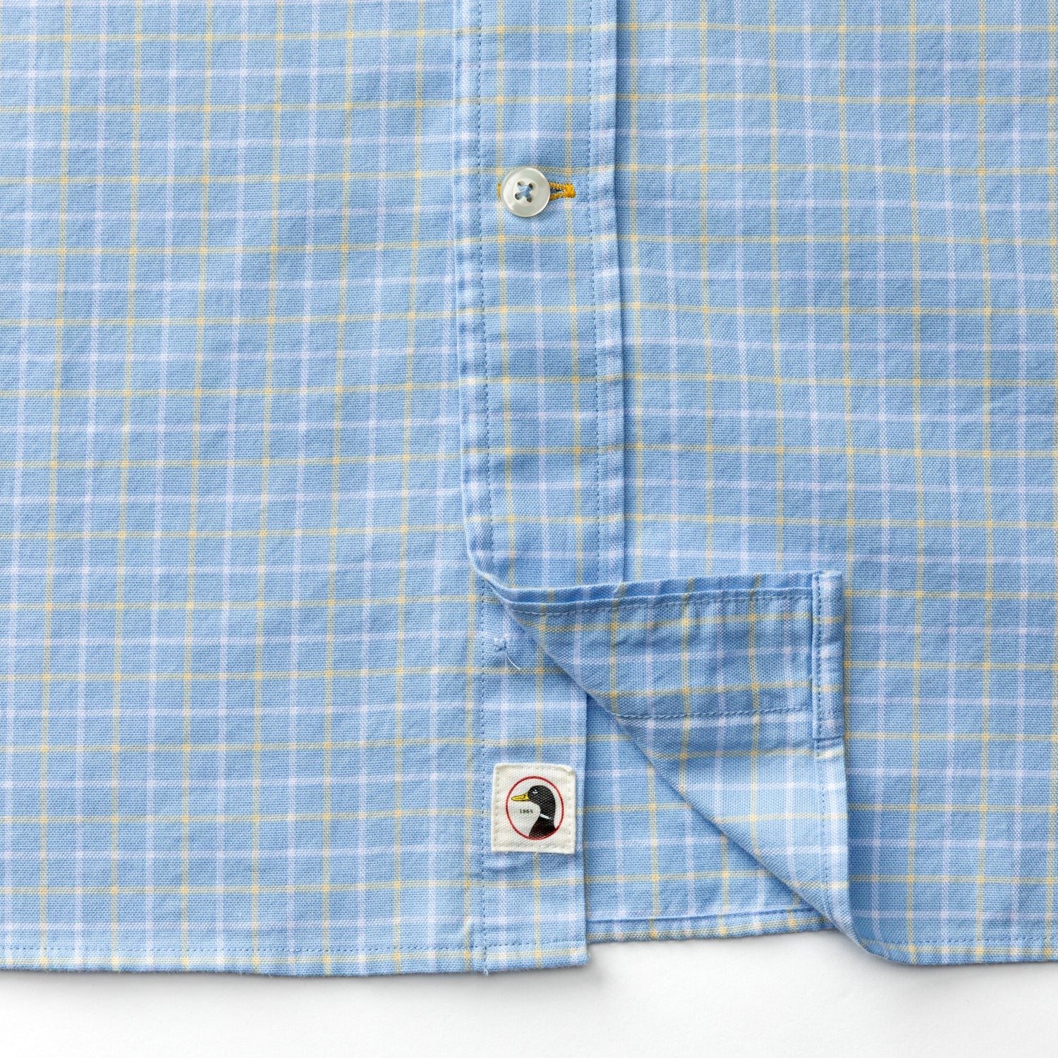Duck Head Cotton Oxford Sport Shirt - Kline Plaid - Serenity Blue