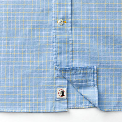 Duck Head Cotton Oxford Sport Shirt - Kline Plaid - Serenity Blue