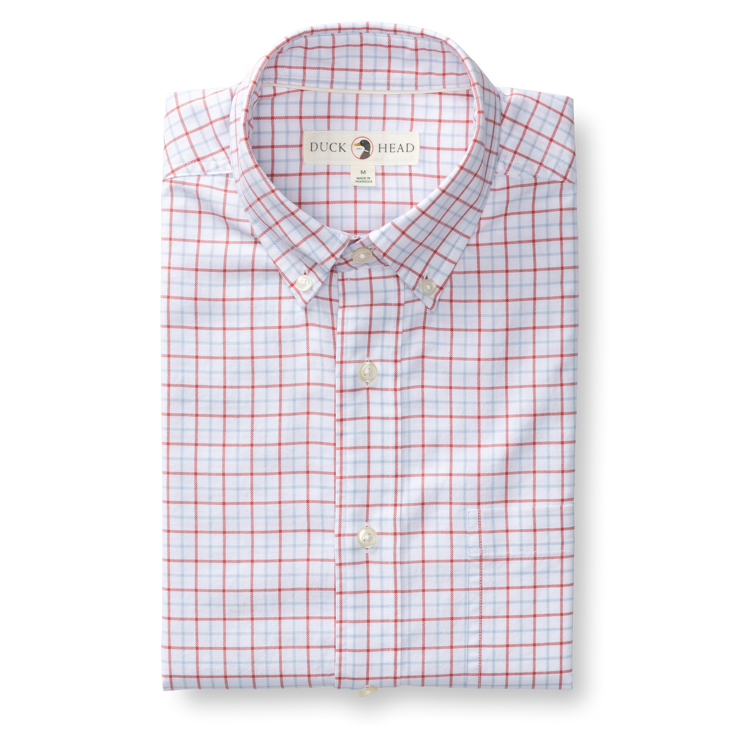Duck Head Cotton Oxford Sport Shirt - Kline Plaid - Rosewood