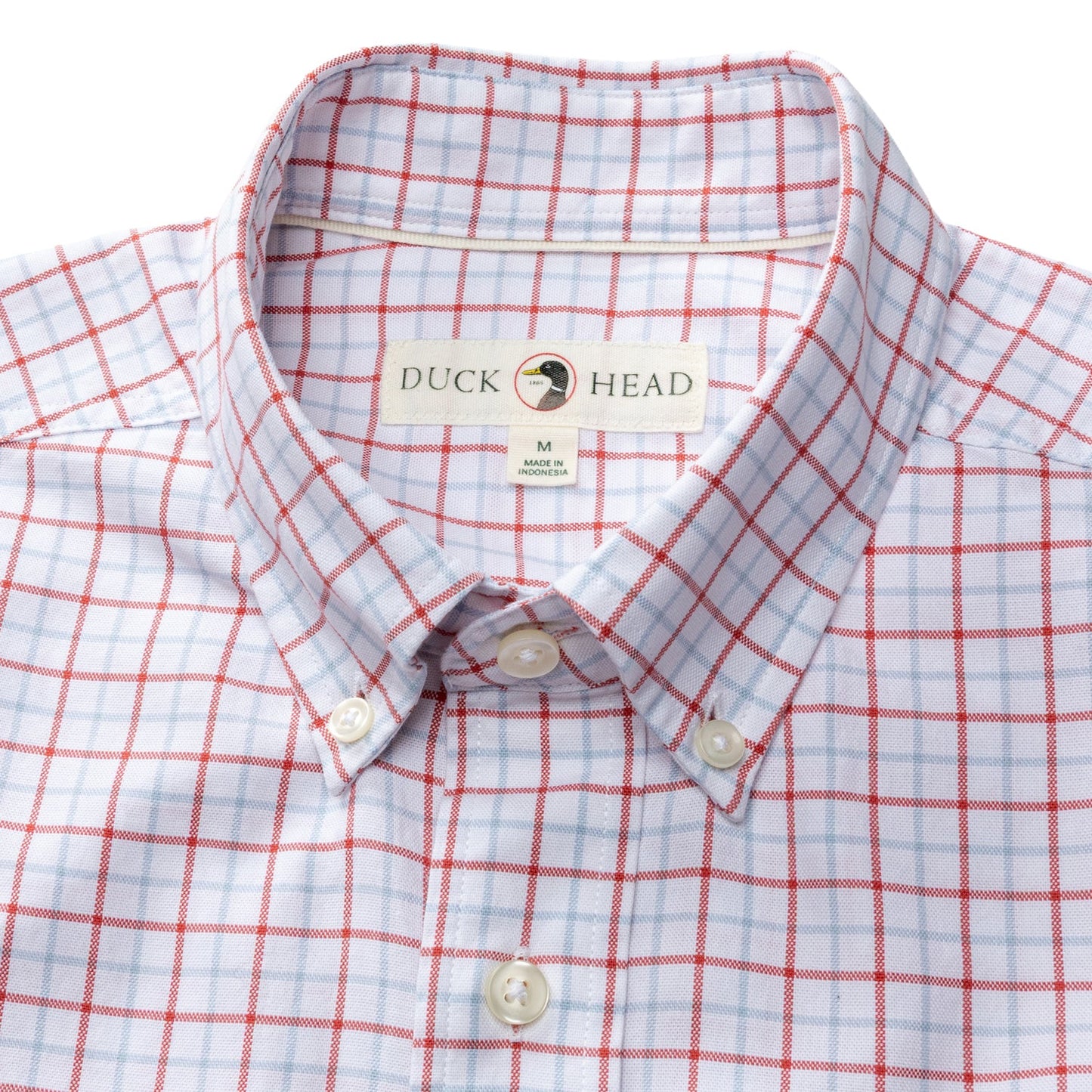 Duck Head Cotton Oxford Sport Shirt - Kline Plaid - Rosewood