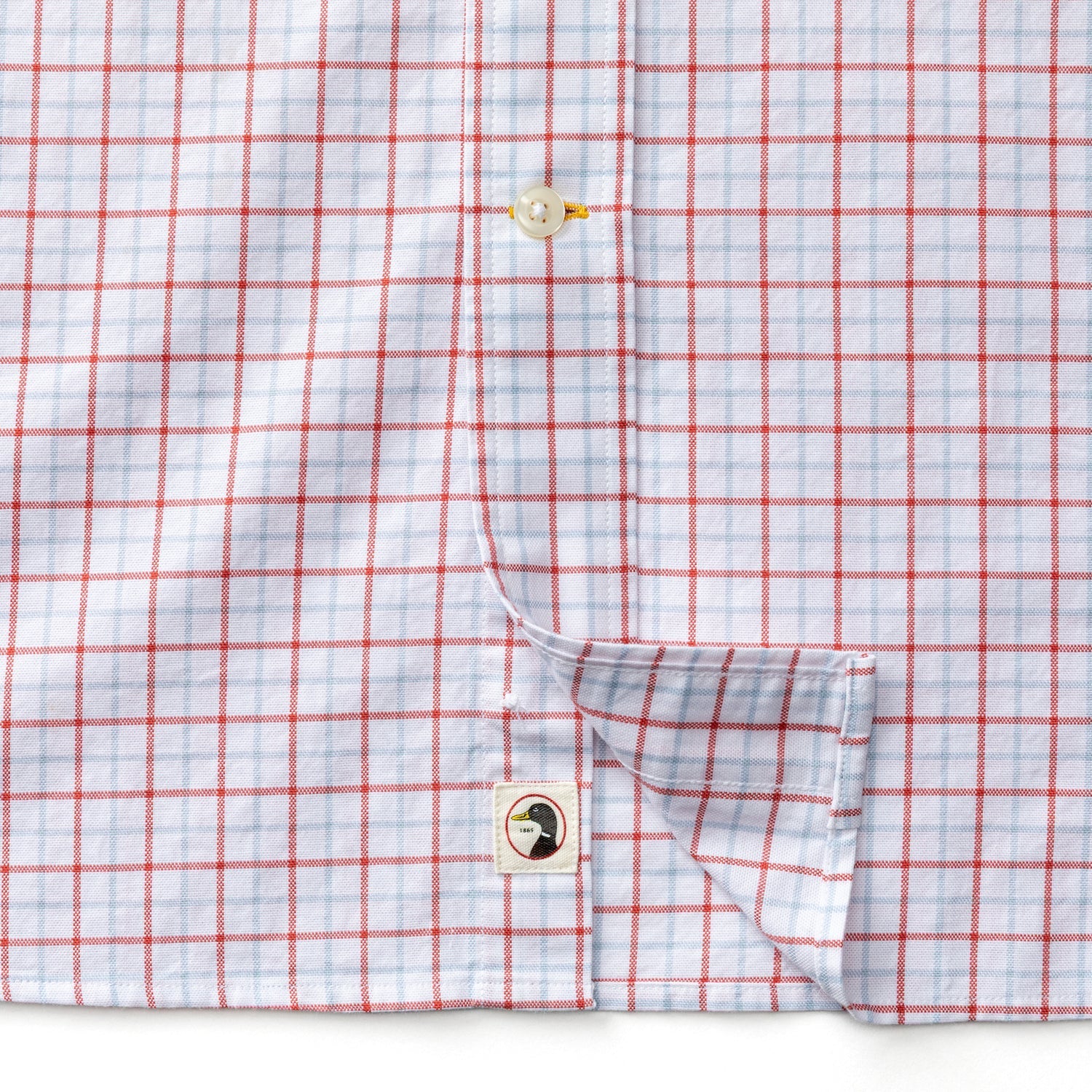 Duck Head Cotton Oxford Sport Shirt - Kline Plaid - Rosewood