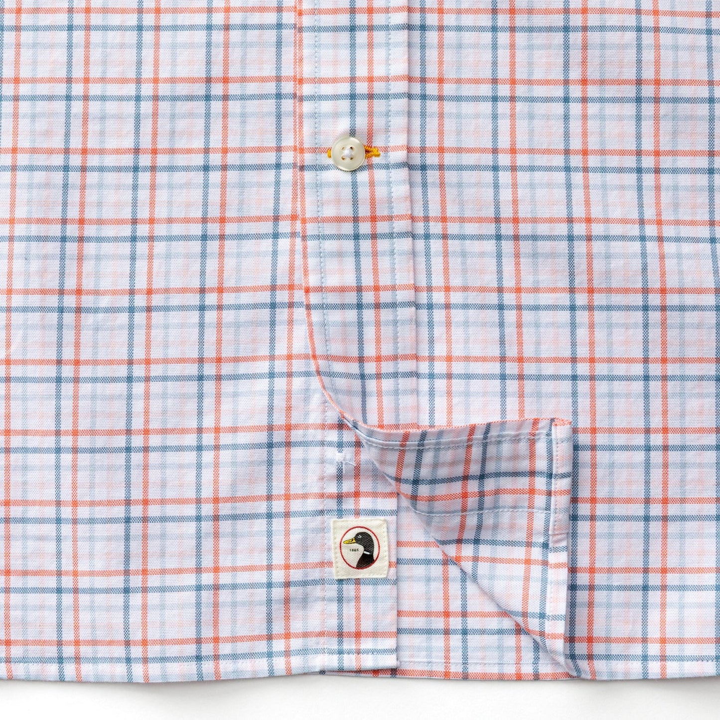 Duck Head Cotton Oxford Sport Shirt - Cooke Plaid - Coral