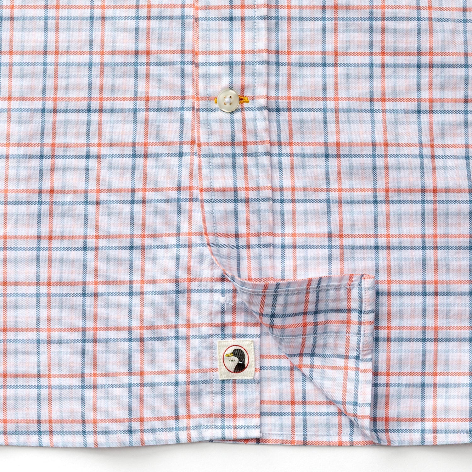 Duck Head Cotton Oxford Sport Shirt - Cooke Plaid - Coral