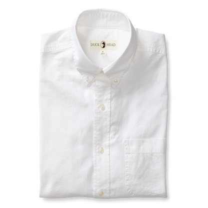 Duck Head Cotton Oxford Sport Shirt - Morris Solid - White