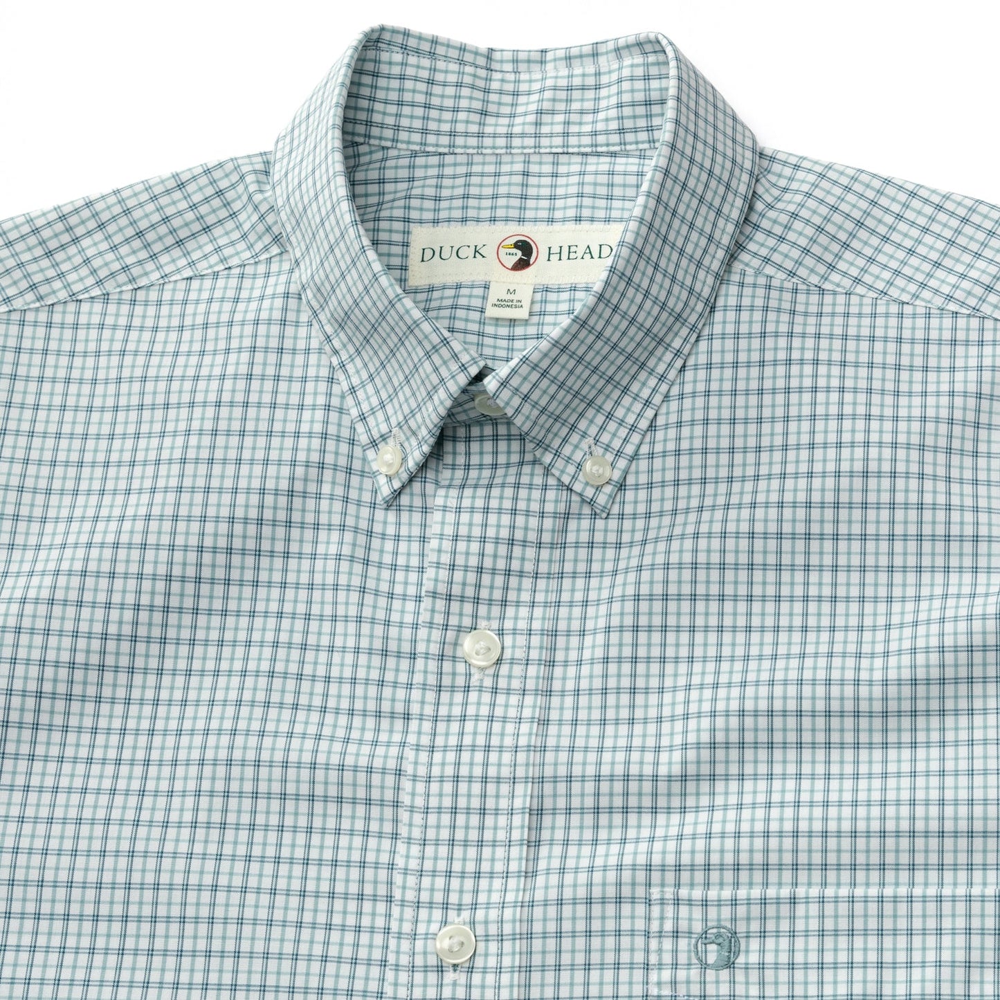 Duck Head Performance Poplin Sport Shirt - Langley Plaid - Flint Blue