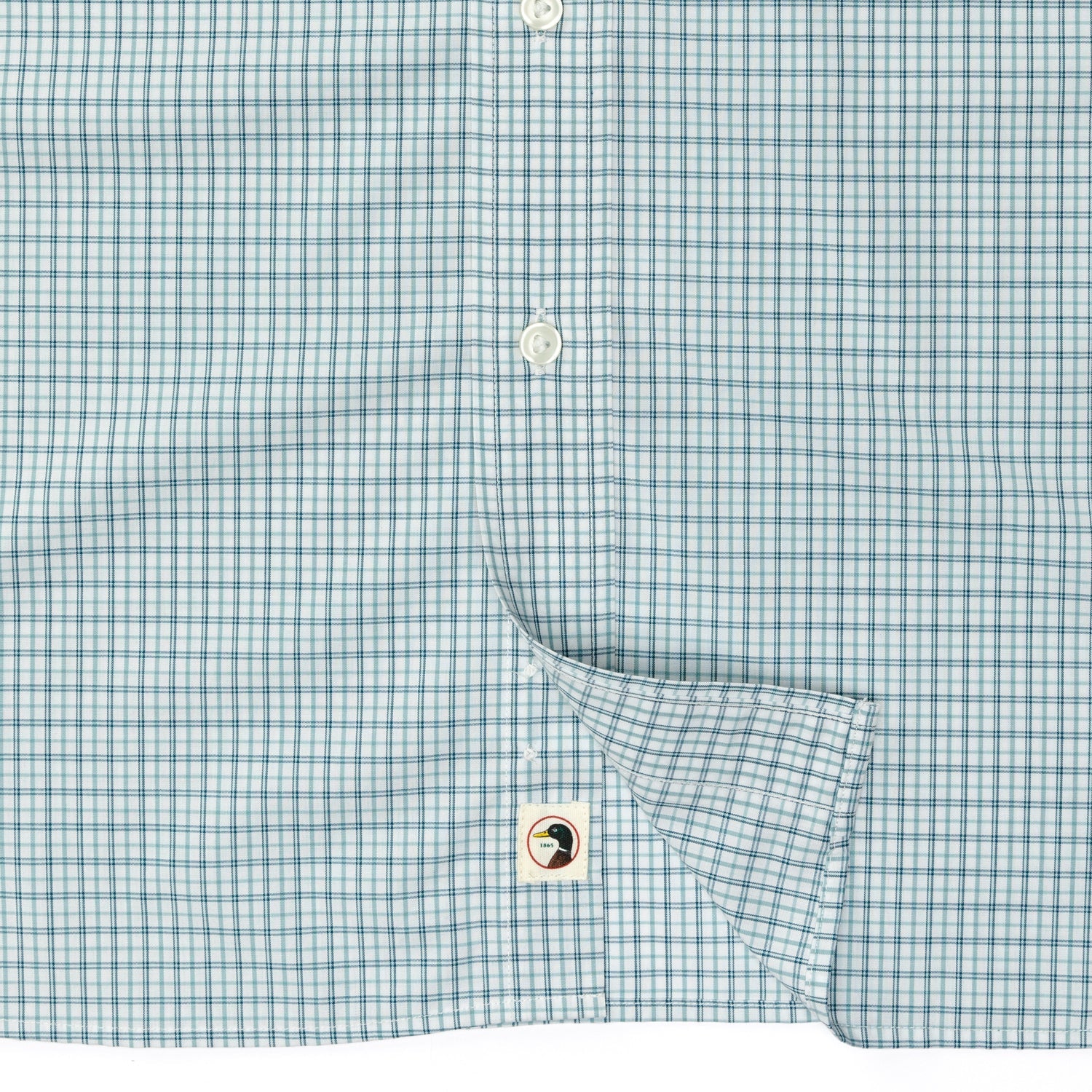 Duck Head Performance Poplin Sport Shirt - Langley Plaid - Flint Blue