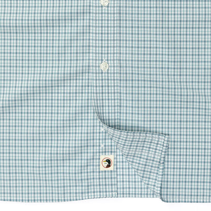 Duck Head Performance Poplin Sport Shirt - Langley Plaid - Flint Blue