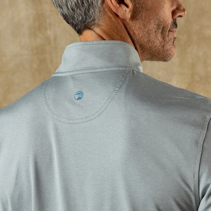 Duck Head Long Drive Performance 1/4 Zip Pullover - Quarry Grey Heather
