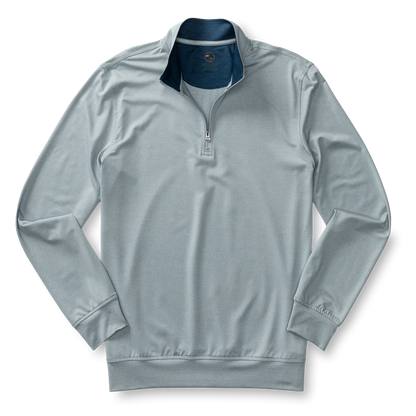 Duck Head Long Drive Performance 1/4 Zip Pullover - Quarry Grey Heather